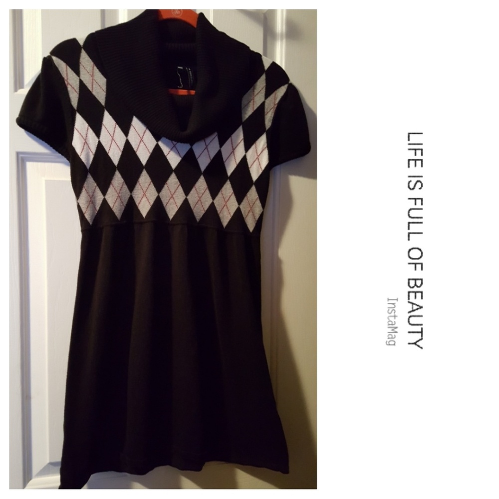 TAKE OUT Cowl Neck Tunic Sweater Dress